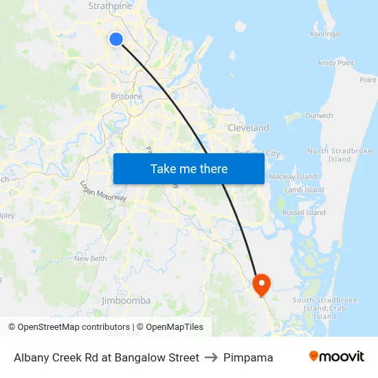 Albany Creek Rd at Bangalow Street to Pimpama map