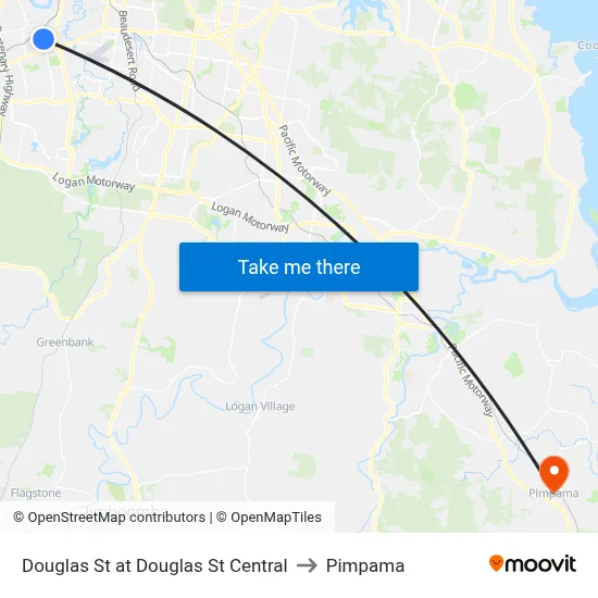 Douglas St at Douglas St Central to Pimpama map