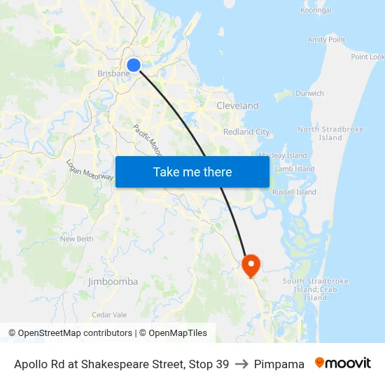 Apollo Rd at Shakespeare Street, Stop 39 to Pimpama map