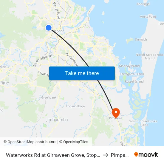 Waterworks Rd at Girraween Grove, Stop 21 to Pimpama map