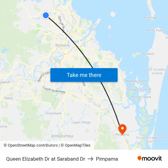 Queen Elizabeth Dr at Saraband Dr to Pimpama map