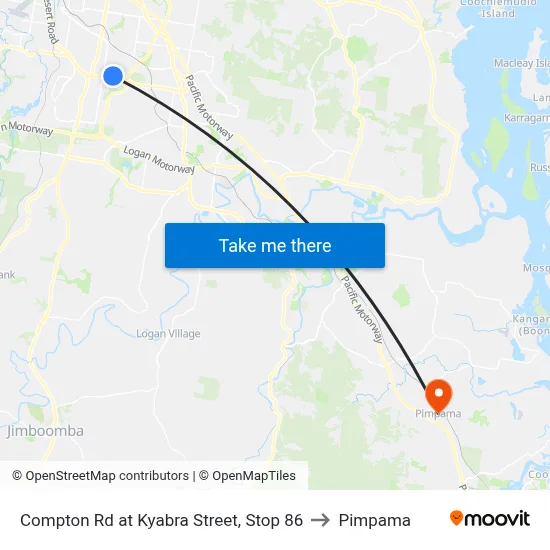 Compton Rd at Kyabra Street, Stop 86 to Pimpama map