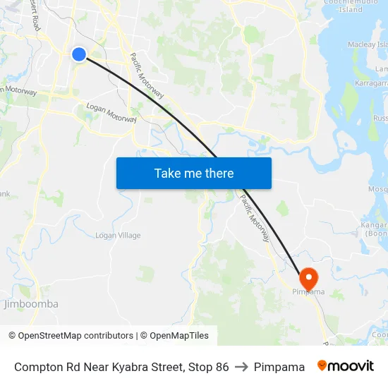 Compton Rd Near Kyabra Street, Stop 86 to Pimpama map