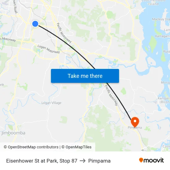 Eisenhower St at Park, Stop 87 to Pimpama map