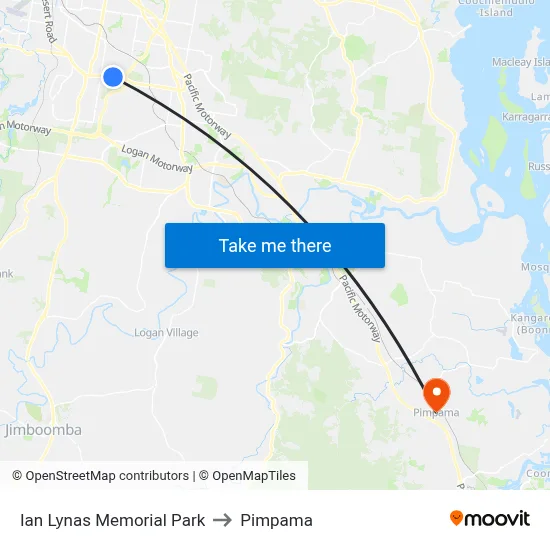 Ian Lynas Memorial Park to Pimpama map