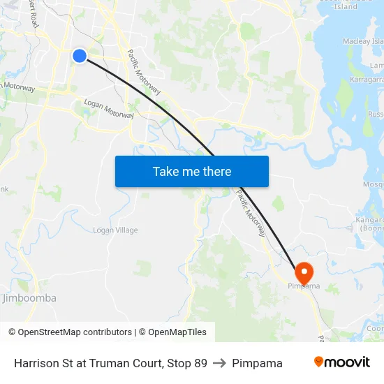 Harrison St at Truman Court, Stop 89 to Pimpama map