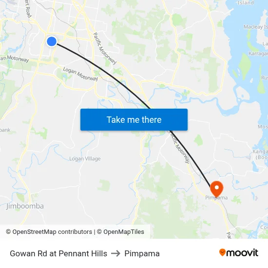 Gowan Rd at Pennant Hills to Pimpama map