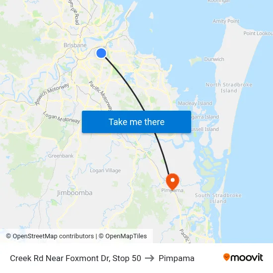 Creek Rd Near Foxmont Dr, Stop 50 to Pimpama map