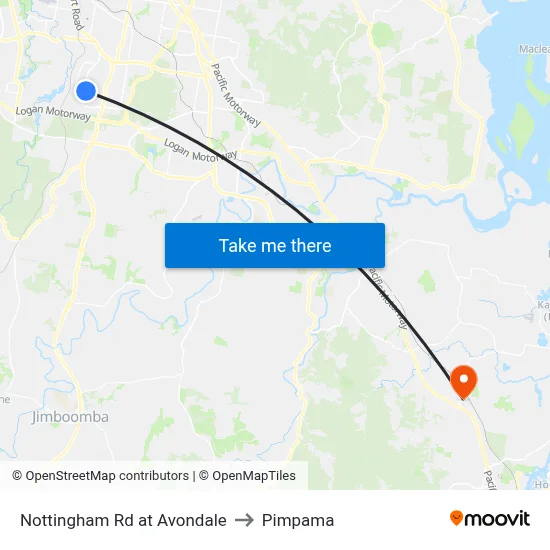 Nottingham Rd at Avondale to Pimpama map
