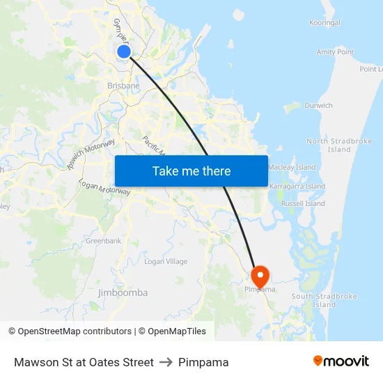 Mawson St at Oates Street to Pimpama map