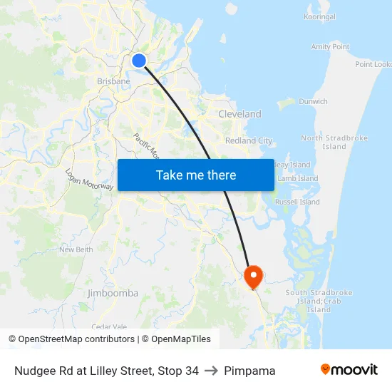 Nudgee Rd at Lilley Street, Stop 34 to Pimpama map