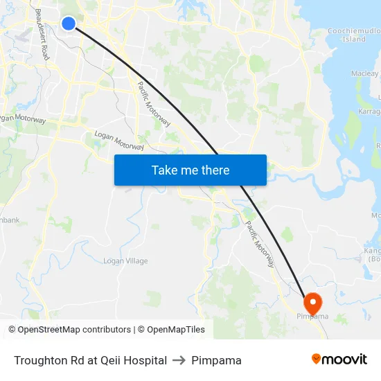 Troughton Rd at Qeii Hospital to Pimpama map