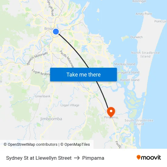 Sydney St at Llewellyn Street to Pimpama map