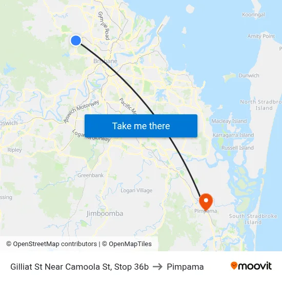 Gilliat St Near Camoola St, Stop 36b to Pimpama map