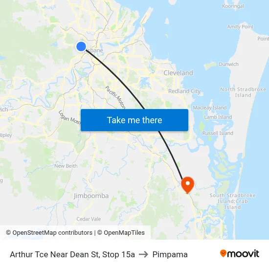 Arthur Tce Near Dean St, Stop 15a to Pimpama map
