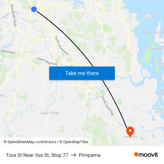 Tora St Near Ilya St, Stop 77 to Pimpama map