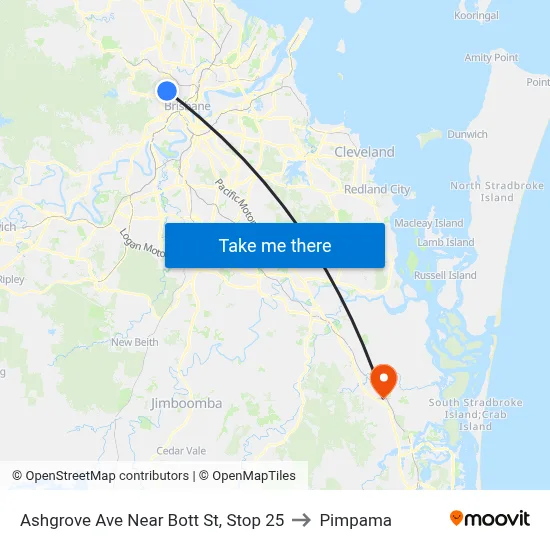 Ashgrove Ave Near Bott St, Stop 25 to Pimpama map