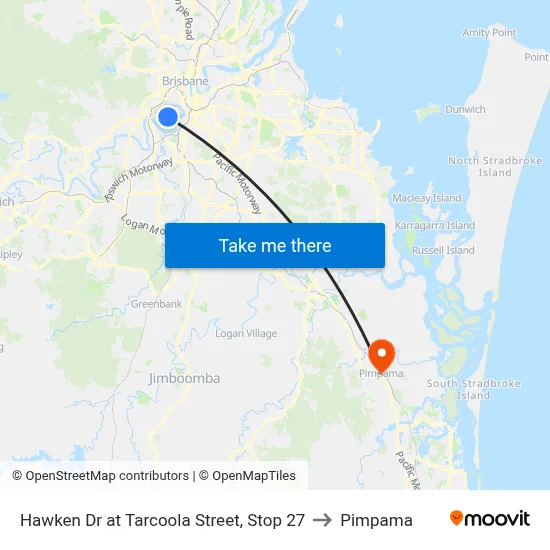 Hawken Dr at Tarcoola Street, Stop 27 to Pimpama map
