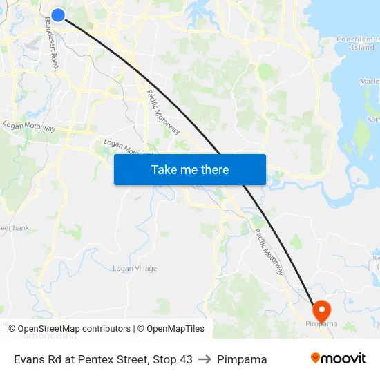 Evans Rd at Pentex Street, Stop 43 to Pimpama map