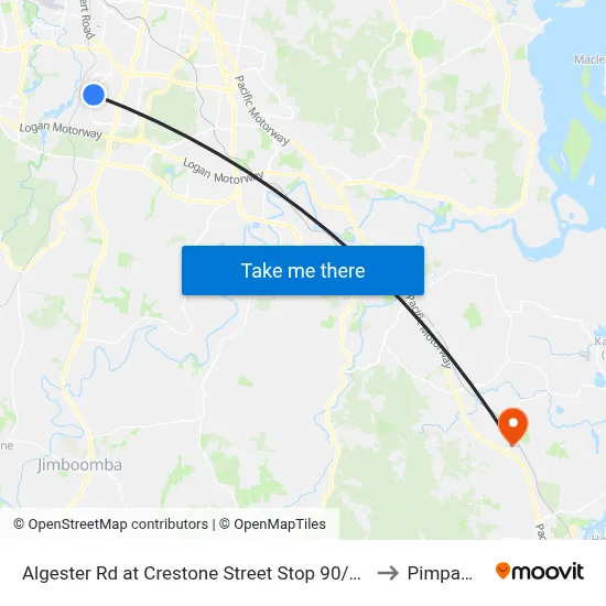 Algester Rd at Crestone Street Stop 90/89 to Pimpama map