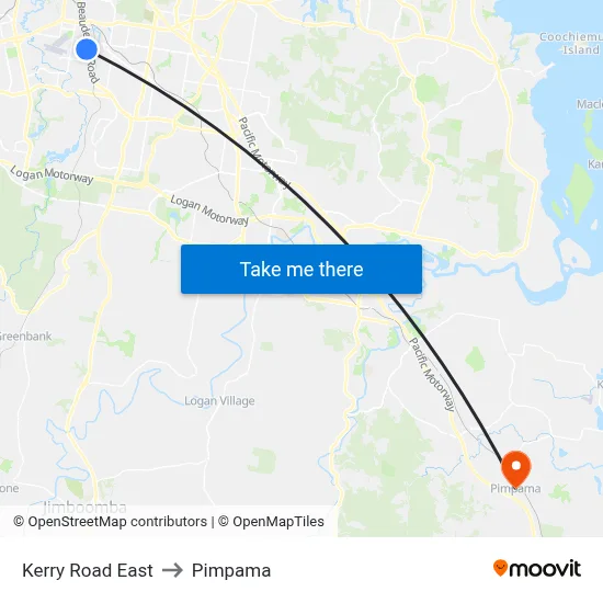 Kerry Road East to Pimpama map