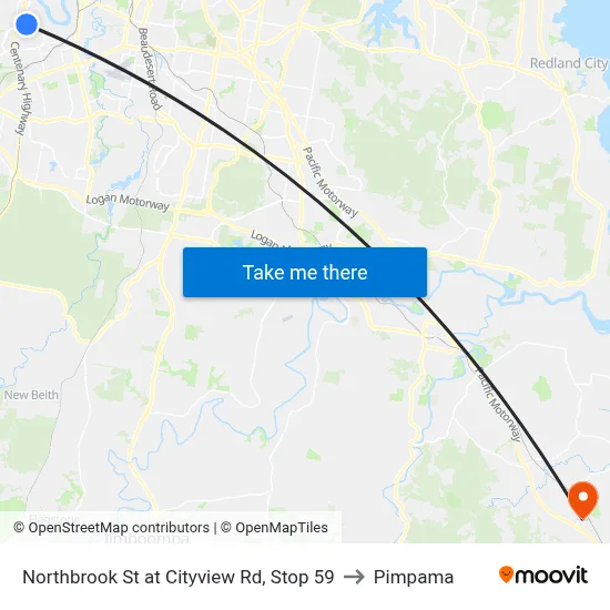 Northbrook St at Cityview Rd, Stop 59 to Pimpama map