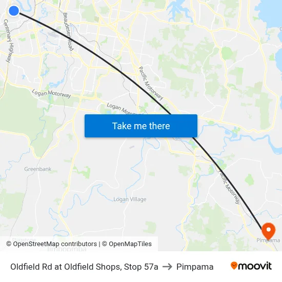 Oldfield Rd at Oldfield Shops, Stop 57a to Pimpama map