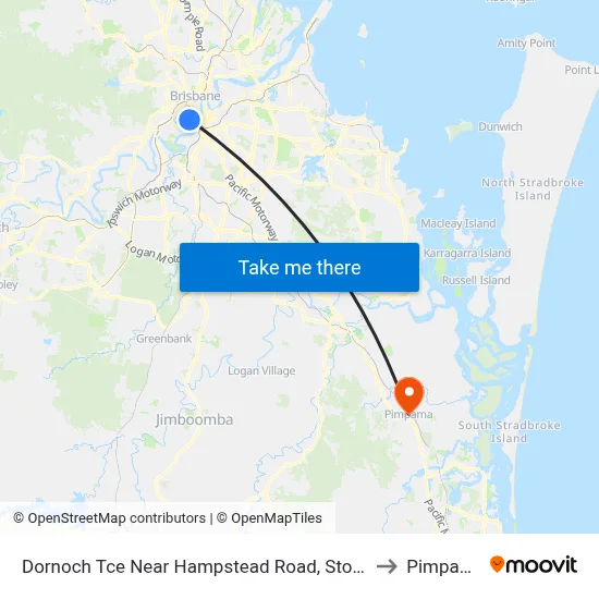 Dornoch Tce Near Hampstead Road, Stop 21 to Pimpama map