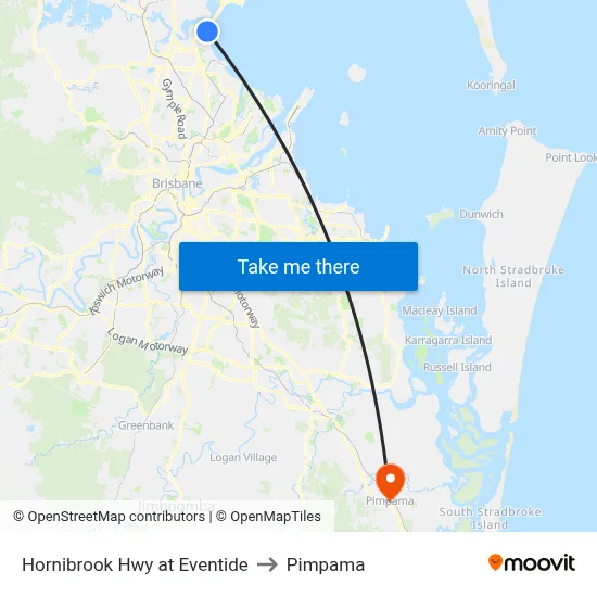 Hornibrook Hwy at Eventide to Pimpama map