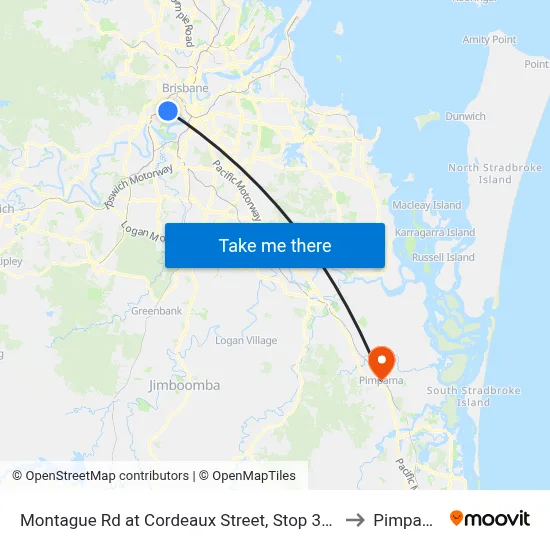 Montague Rd at Cordeaux Street, Stop 30/14 to Pimpama map