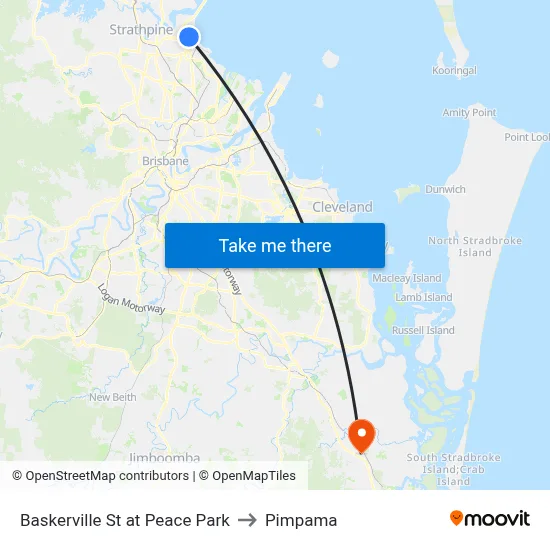 Baskerville St at Peace Park to Pimpama map