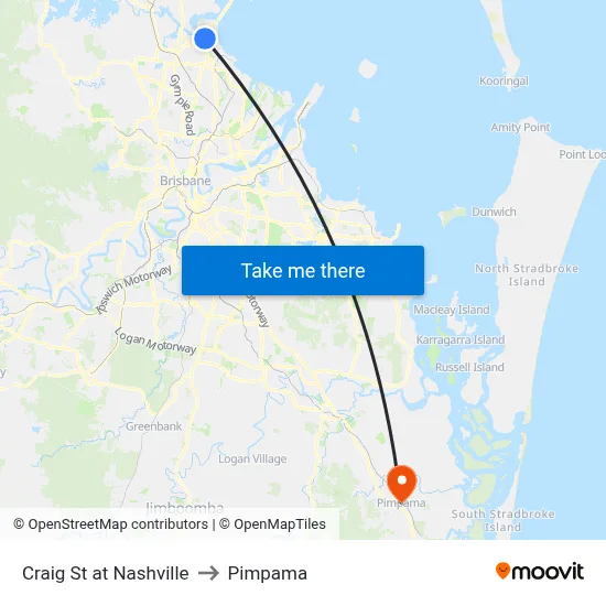 Craig St at Nashville to Pimpama map