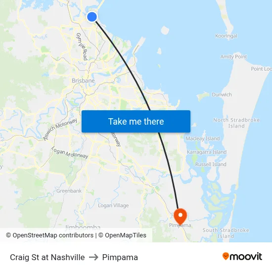 Craig St at Nashville to Pimpama map