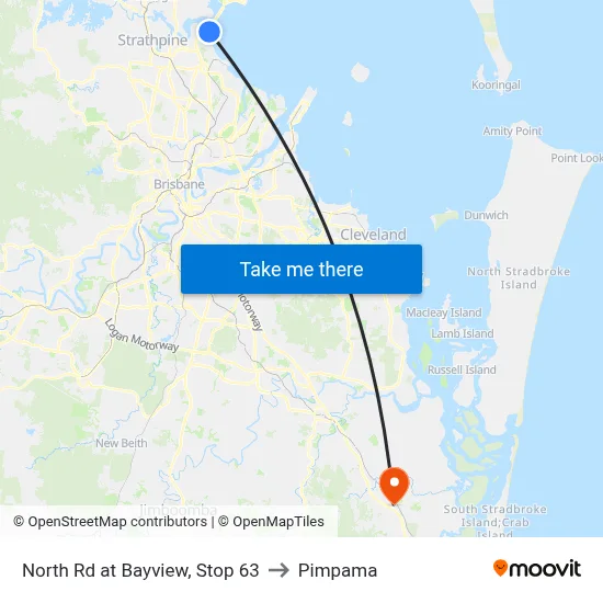 North Rd at Bayview, Stop 63 to Pimpama map