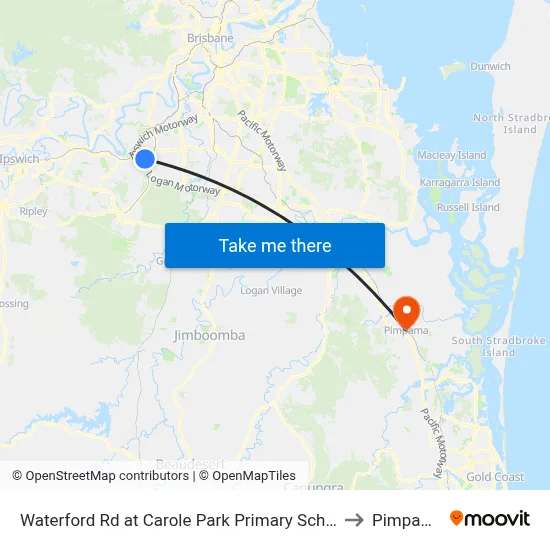 Waterford Rd at Carole Park Primary School to Pimpama map