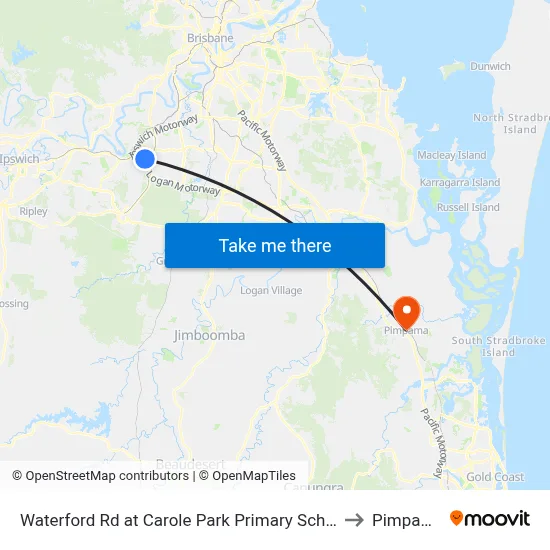 Waterford Rd at Carole Park Primary School to Pimpama map