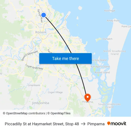 Piccadilly St at Haymarket Street, Stop 48 to Pimpama map