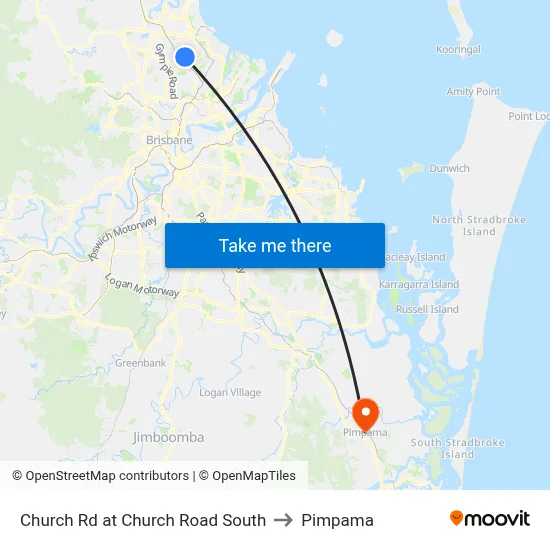 Church Rd at Church Road South to Pimpama map