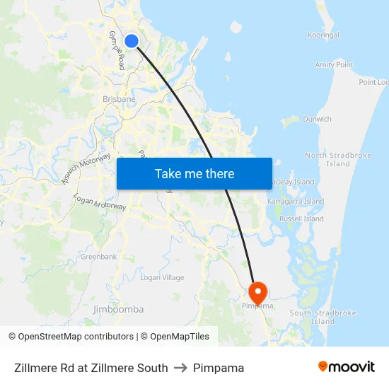 Zillmere Rd at Zillmere South to Pimpama map