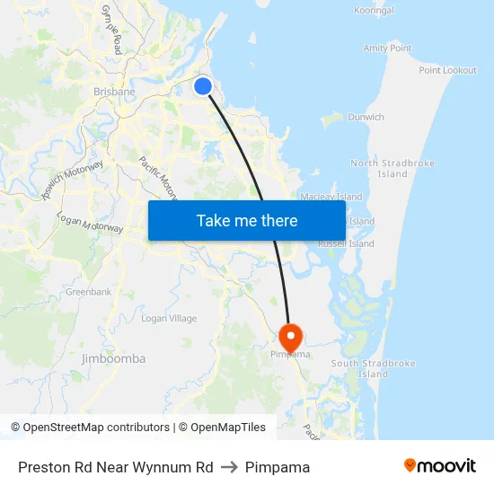 Preston Rd Near Wynnum Rd to Pimpama map