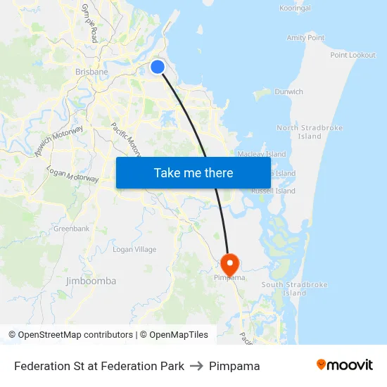 Federation St at Federation Park to Pimpama map