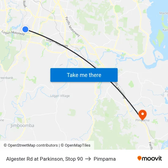 Algester Rd at Parkinson, Stop 90 to Pimpama map