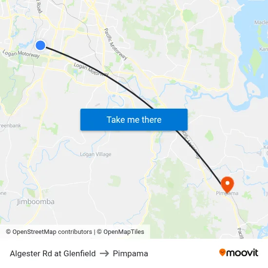 Algester Rd at Glenfield to Pimpama map