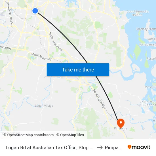 Logan Rd at Australian Tax Office, Stop 80 to Pimpama map