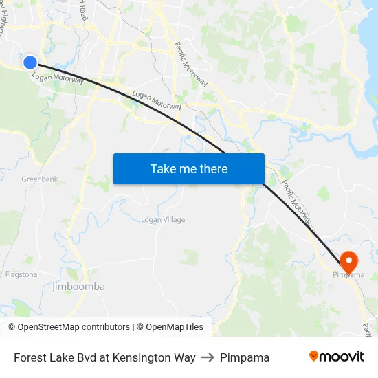 Forest Lake Bvd at Kensington Way to Pimpama map