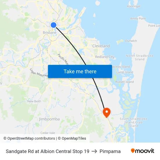 Sandgate Rd at Albion Central Stop 19 to Pimpama map