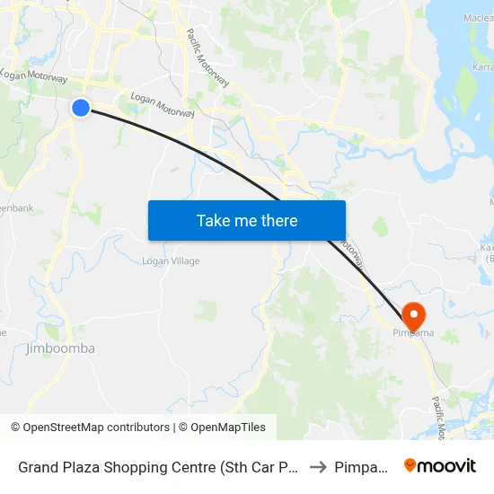 Grand Plaza Shopping Centre (Sth Car Park) to Pimpama map