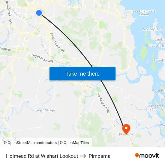 Holmead Rd at Wishart Lookout to Pimpama map