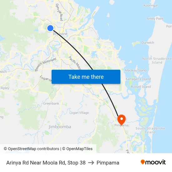 Arinya Rd Near Moola Rd, Stop 38 to Pimpama map