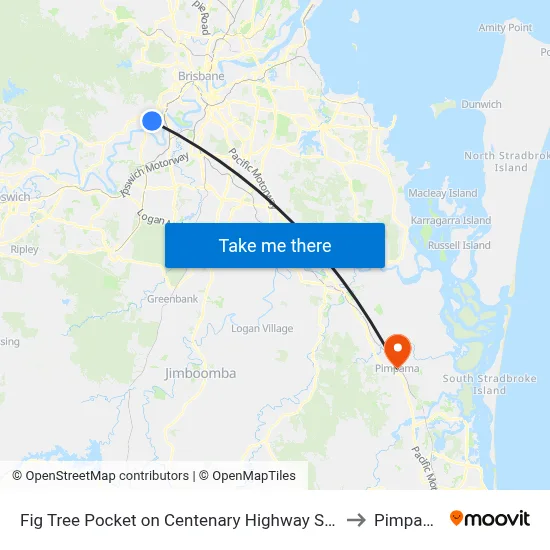 Fig Tree Pocket on Centenary Highway Siding to Pimpama map